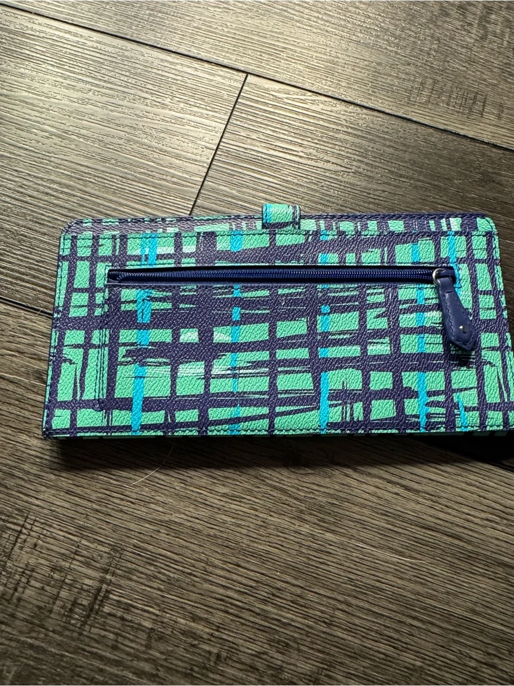 Vera Bradley Teal and Navy Plaid Wallet - Picture 5 of 7